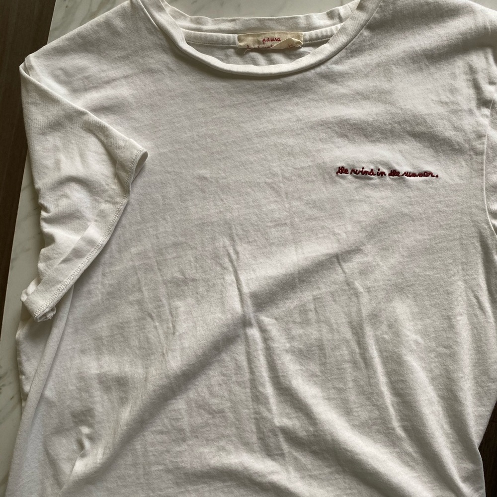 Crop white basic tee